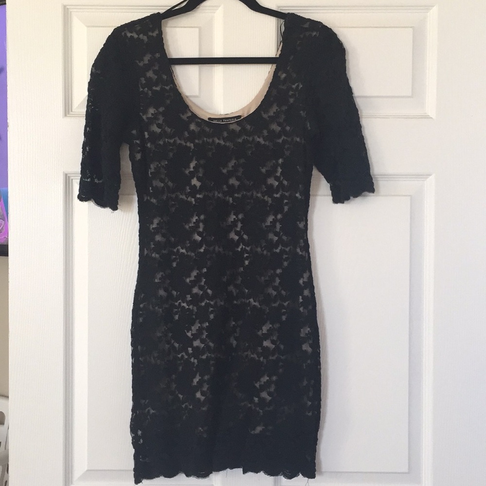 Black shear lace mini dress - Picture 1 of 4